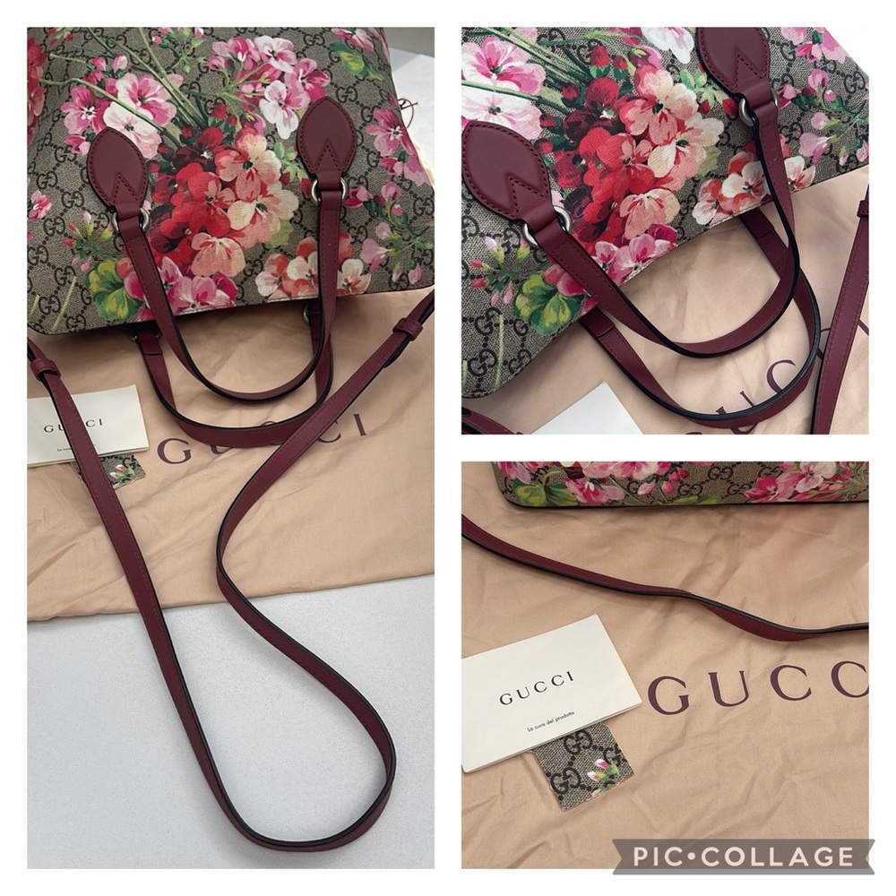 Authentic Gucci GG Supreme Monogram Bloom Linea A Fold-over Tote Crossbo… - Picture 6 of 16
